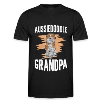 Aussiedoodle Grandpa Dog Owner Dog Gift - Men's Functional T-Shirt - black - Front - AI Model Male 178 dark (178cm)