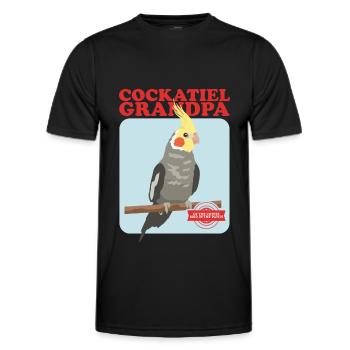 Grand-père Cockatiel | Cadeau du propriétaire d’oiseau - T-shirt sport Homme - noir - Devant - AI Model Male 178 dark (178cm)