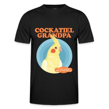 Cockatiel grand-père oiseau propriétaire cadeau - T-shirt sport Homme - noir - Devant - AI Model Male 178 dark (178cm)