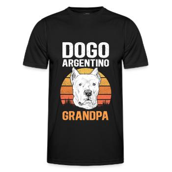 Dogo Argentino Grandpa Dog Gift - Men's Functional T-Shirt - black - Front - AI Model Male 178 dark (178cm)