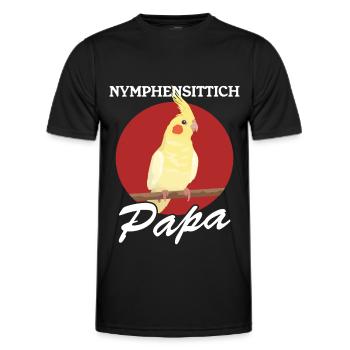 Nymphensittich Papa Vogelbesitzer Geschenk - Männer Funktions-T-Shirt - Schwarz - Vorne - AI Model Male 178 dark (178cm)