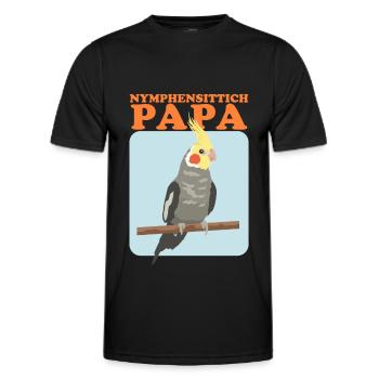 Nymphensittich Papa | Vogelbesitzer Geschenk - Männer Funktions-T-Shirt - Schwarz - Vorne - AI Model Male 178 dark (178cm)