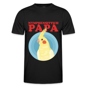 Nymphensittich Papa Vogel Besitzer Geschenk - Männer Funktions-T-Shirt - Schwarz - Vorne - AI Model Male 178 dark (178cm)