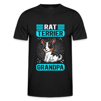 Rat Terrier Grandpa Hund Hundebesitzer Geschenk - Männer Funktions-T-Shirt - Schwarz - Vorne - AI Model Male 178 dark (178cm)