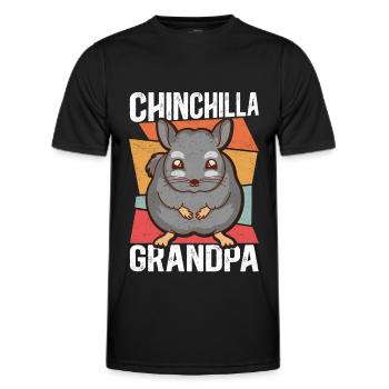 Chinchilla Grand-père propriétaire Chinchillas cadeau - T-shirt sport Homme - noir - Devant - AI Model Male 178 dark (178cm)