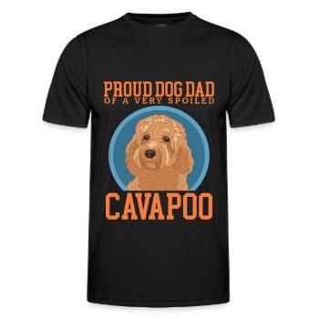 Cavapoo Dad Dogs Cavoodle Dog Owner Gift - Men's Functional T-Shirt - black - Front - AI Model Male 178 dark (178cm)
