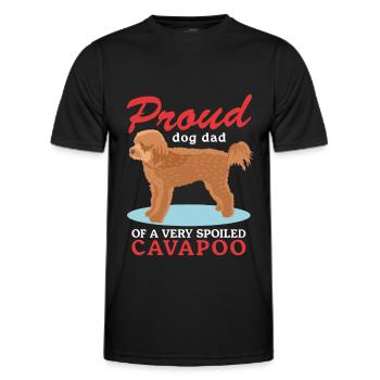 Cavapoo Dad Dogs Dog Owner Cavoodle Gift - Men's Functional T-Shirt - black - Front - AI Model Male 178 dark (178cm)