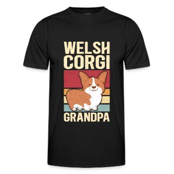 Grand-père gallois Corgi | Cadeau de propriétaire de chien de chien - T-shirt sport Homme - noir - Devant - AI Model Male 178 dark (178cm)