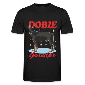 Doberman Dobie Grandpa Dog Owner Gift - Men's Functional T-Shirt - black - Front - AI Model Male 178 dark (178cm)
