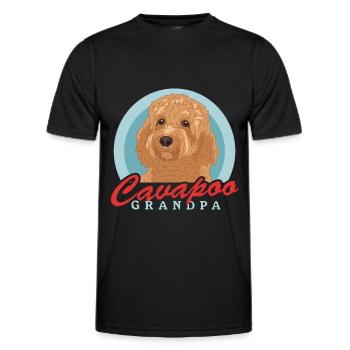 Cavapoo Grandpa Cavoodle Dog Owner Gift - Men's Functional T-Shirt - black - Front - AI Model Male 178 dark (178cm)