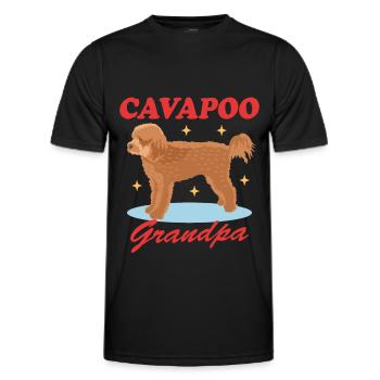 Cavapoo Grandpa Cavoodle Dog Owner Gift - Men's Functional T-Shirt - black - Front - AI Model Male 178 dark (178cm)