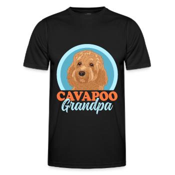 Cavapoo Grandpa Dog Owner Cavoodle Gift - Men's Functional T-Shirt - black - Front - AI Model Male 178 dark (178cm)