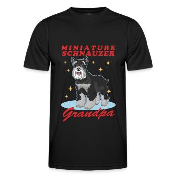 Zwergschnauzer Grandpa Schnauzer Hunde Geschenk - Männer Funktions-T-Shirt - Schwarz - Vorne - AI Model Male 178 dark (178cm)