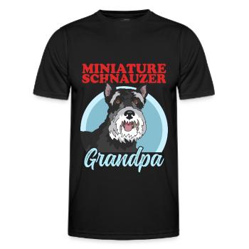 Zwergschnauzer Grandpa | Schnauzer Hunde Geschenk - Männer Funktions-T-Shirt - Schwarz - Vorne - AI Model Male 178 dark (178cm)