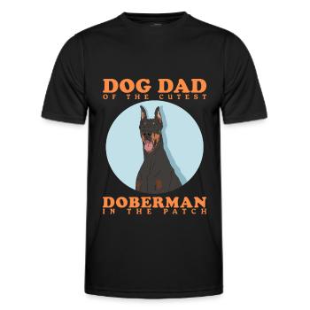 Dobermann Dad Hundepapa Hundebesitzer Geschenk - Männer Funktions-T-Shirt - Schwarz - Vorne - AI Model Male 178 dark (178cm)