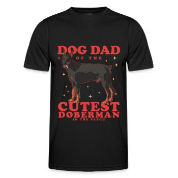 Papa Doberman | Dog Daddy Dog Owner Cadeau - T-shirt sport Homme - noir - Devant - AI Model Male 178 dark (178cm)