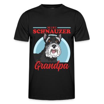 Zwergschnauzer Grandpa Schnauzer Hunde Geschenk - Männer Funktions-T-Shirt - Schwarz - Vorne - AI Model Male 178 dark (178cm)