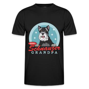 Zwergschnauzer Grandpa Hunde Schnauzer Geschenk - Männer Funktions-T-Shirt - Schwarz - Vorne - AI Model Male 178 dark (178cm)