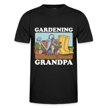 Garden hobby gardener grandpa gardening gift - Men's Functional T-Shirt - black - Front - AI Model Male 178 dark (178cm)