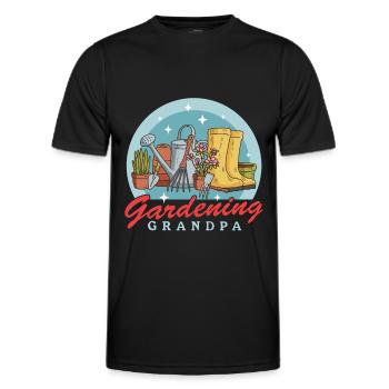 Jardin, jardinier amateur, jardinage, grand-père, cadeau - T-shirt sport Homme - noir - Devant - AI Model Male 178 dark (178cm)