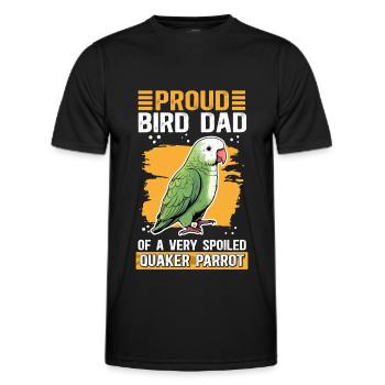 Monk Parakeet Parrots Dad Gift - Men's Functional T-Shirt - black - Front - AI Model Male 178 dark (178cm)