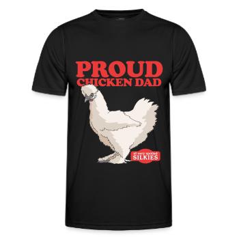 Silk Chicken Dad Chicken Silkie Silk Chickens Gift - Men's Functional T-Shirt - black - Front - AI Model Male 178 dark (178cm)