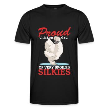 Silk Chicken Dad Chicken Silk Chickens Silkie Gift - T-shirt sport Homme - noir - Devant - AI Model Male 178 dark (178cm)