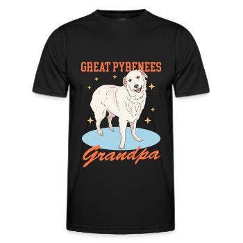 Chien de montagne des Pyrénées Grand-père Chien Propriétaire Cadeau - T-shirt sport Homme - noir - Devant - AI Model Male 178 dark (178cm)