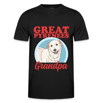 Grand-père de chien de montagne des Pyrénées | Cadeau du propriétaire de chien - T-shirt sport Homme - noir - Devant - AI Model Male 178 dark (178cm)