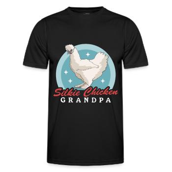 Silk Chicken Grandpa Silkie Silk Chickens Chicken Gift - Men's Functional T-Shirt - black - Front - AI Model Male 178 dark (178cm)