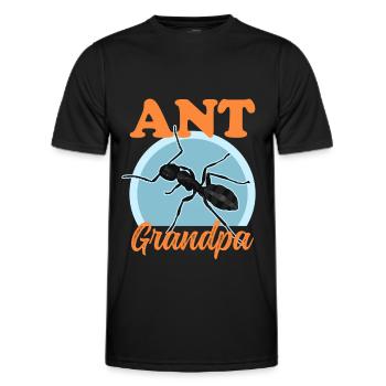 Fourmis Grand-père Fourmilière Formicarium Cadeau - T-shirt sport Homme - noir - Devant - AI Model Male 178 dark (178cm)