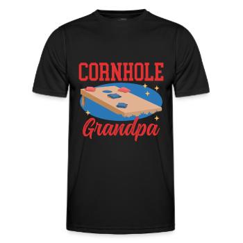 Cornhole Player Grandpa Blind Hole Bean Bag Cadeau - T-shirt sport Homme - noir - Devant - AI Model Male 178 dark (178cm)