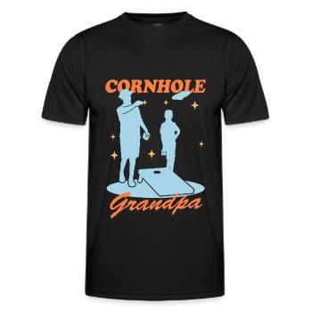 Cornhole Player Grandpa Bean Bag Blind Hole Gift - T-shirt sport Homme - noir - Devant - AI Model Male 178 dark (178cm)