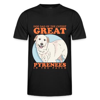 Chien de montagne pyrénéen Papa Chien Chien Propriétaire Cadeau - T-shirt sport Homme - noir - Devant - AI Model Male 178 dark (178cm)