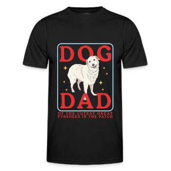 Chien de montagne des Pyrénées Papa Chiens Chien Propriétaire Cadeau - T-shirt sport Homme - noir - Devant - AI Model Male 178 dark (178cm)