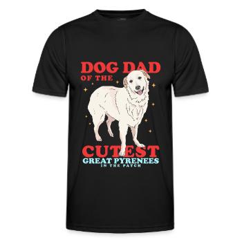 Papa chien de montagne des Pyrénées | Cadeau du propriétaire de chien - T-shirt sport Homme - noir - Devant - AI Model Male 178 dark (178cm)