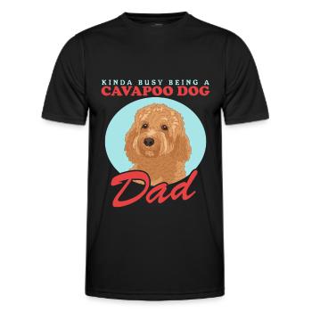 Cavapoo Dad Dog Cavoodle Dog Owner Gift - Men's Functional T-Shirt - black - Front - AI Model Male 178 dark (178cm)
