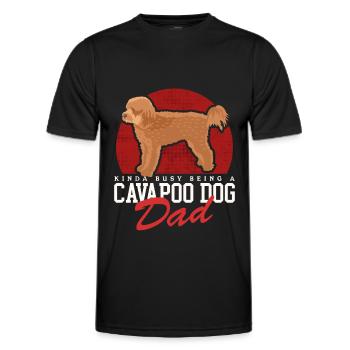 Cavapoo Dad Dogs Cavoodle Dog Owner Gift - Men's Functional T-Shirt - black - Front - AI Model Male 178 dark (178cm)