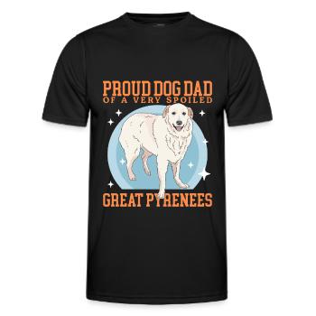 Chien de montagne pyrénéen Papa Chien Chien Propriétaire Cadeau - T-shirt sport Homme - noir - Devant - AI Model Male 178 dark (178cm)