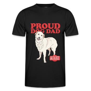 Papa chien de montagne des Pyrénées | Cadeau du propriétaire de chien - T-shirt sport Homme - noir - Devant - AI Model Male 178 dark (178cm)