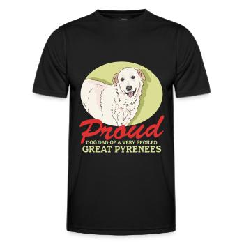 Chien de montagne des Pyrénées Papa Chiens Chien Propriétaire Cadeau - T-shirt sport Homme - noir - Devant - AI Model Male 178 dark (178cm)