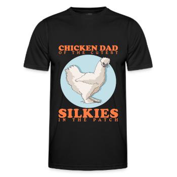Silk Chicken Dad Silkie Chicken Silk Chickens Gift - Men's Functional T-Shirt - black - Front - AI Model Male 178 dark (178cm)