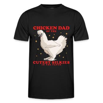 Silk Chicken Dad Silkie Silk Chickens Chicken Gift - Men's Functional T-Shirt - black - Front - AI Model Male 178 dark (178cm)