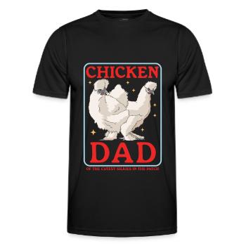 Silk Chicken Dad Silk Chickens Silkie Chicken Gift - Men's Functional T-Shirt - black - Front - AI Model Male 178 dark (178cm)