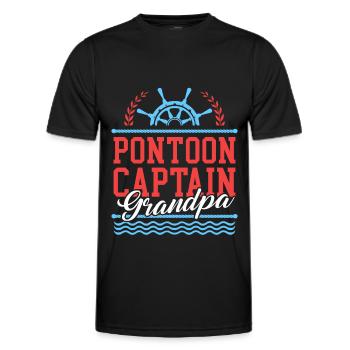 Pontoon Kapitän Opa Pontoon Pontoonboot Geschenk - Männer Funktions-T-Shirt - Schwarz - Vorne - AI Model Male 178 dark (178cm)