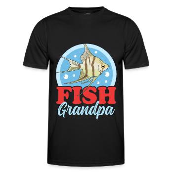 Aquarium Aquaristique Aquariophile Grand-père Cadeau - T-shirt sport Homme - noir - Devant - AI Model Male 178 dark (178cm)