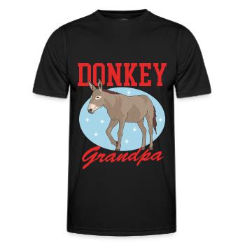 Esel Opa Eselbesitzer Eselliebhaber Geschenk - Männer Funktions-T-Shirt - Schwarz - Vorne - AI Model Male 178 dark (178cm)