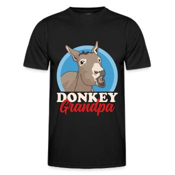 Grand-père âne | Cadeau de l’amoureux de l’âne propriétaire de l’âne - T-shirt sport Homme - noir - Devant - AI Model Male 178 dark (178cm)
