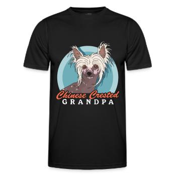 Grand-père chinois à crête Chien à crête chinoise - T-shirt sport Homme - noir - Devant - AI Model Male 178 dark (178cm)