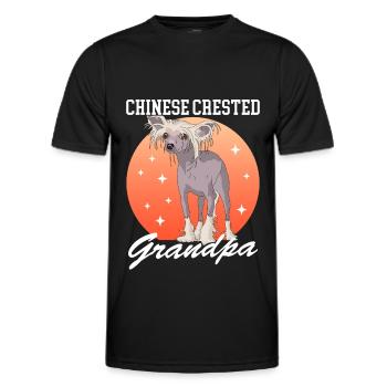 Grand-père chinois à crête | Chien à crête chinois - T-shirt sport Homme - noir - Devant - AI Model Male 178 dark (178cm)